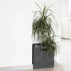 QUVIO Opbergbak vilt vierkant - Set van 4 - Grijs