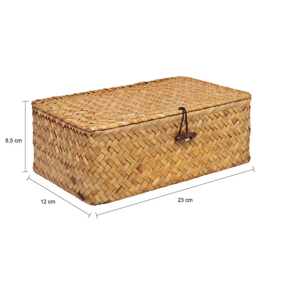 QUVIO Opbergmand - Maat S - Rotan - Bruin