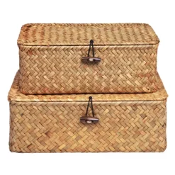 QUVIO Opbergmand - Maat S - Rotan - Bruin