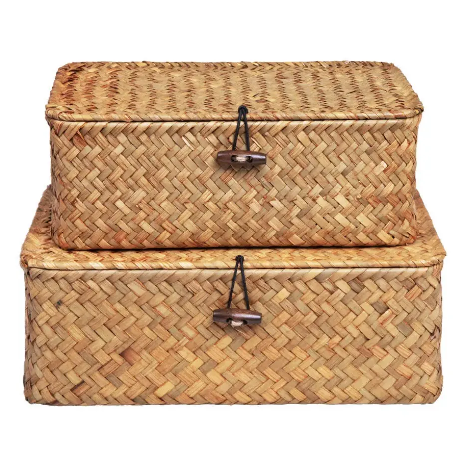 QUVIO Opbergmand - Maat S - Rotan - Bruin