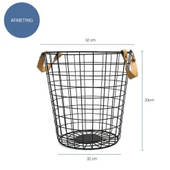 QUVIO Opbergmand metaal klein - Zwart