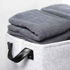 QUVIO Opbergmand Vilt - Grijs