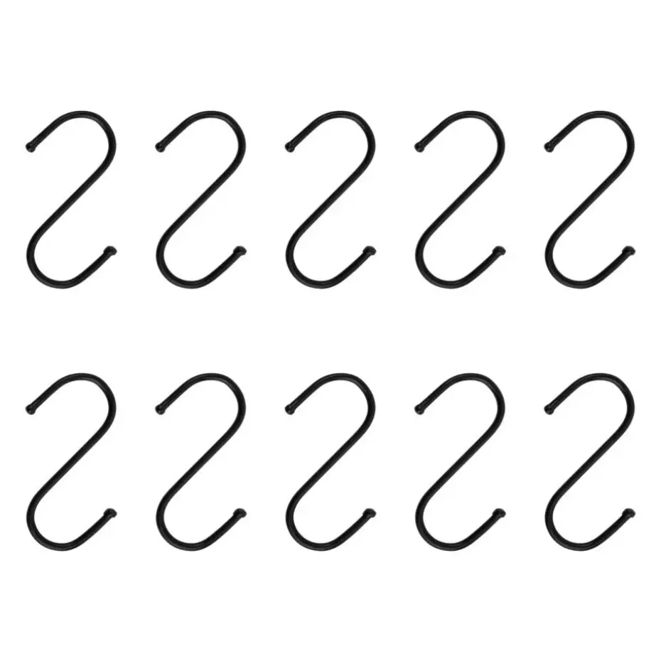 QUVIO Ophanghaken - RVS - zwart - S - 6,5 cm (h) - 10 stuks