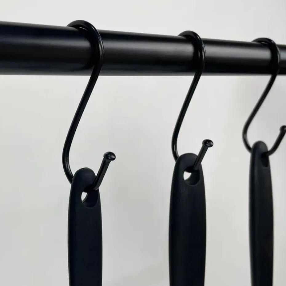 QUVIO Ophanghaken - RVS - zwart - S - 6,5 cm (h) - 10 stuks