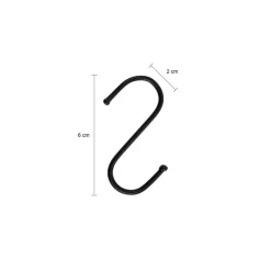 QUVIO Ophanghaken - RVS - zwart - S - 6,5 cm (h) - 10 stuks