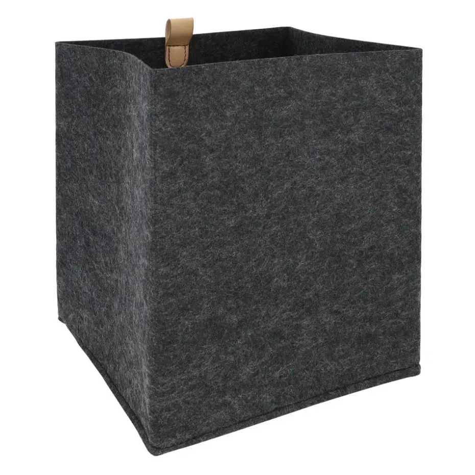 QUVIO Organizer vierkant - 23 x 26,5 cm - Vilt - Donker grijs