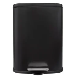 QUVIO Prullenbak 13 L - Rechthoekig afgerond - Metaal - Zwart