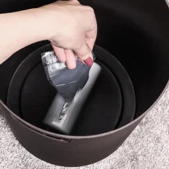 QUVIO Prullenbak plastic met binnenemmer - 12 L - Donker grijs