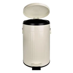 QUVIO Prullenbak retro - 12 L - Metaal - Beige