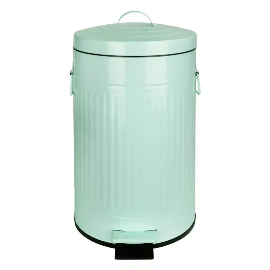 QUVIO Prullenbak retro - 12 L - Metaal - Groen