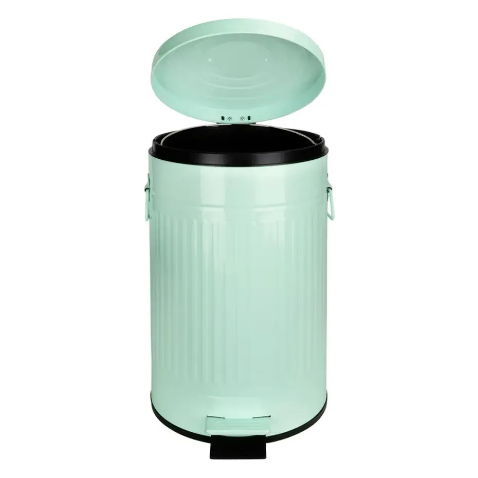 QUVIO Prullenbak retro - 12 L - Metaal - Groen