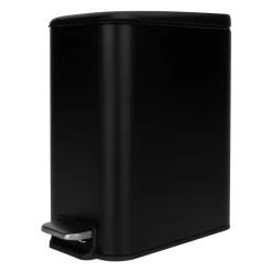 QUVIO Prullenbak vierkant - 5L - Metaal - Zwart