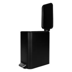 QUVIO Prullenbak vierkant - 5L - Metaal - Zwart