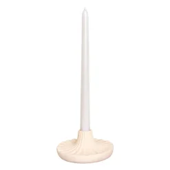 QUVIO Ronde kandelaar - Keramiek - Beige