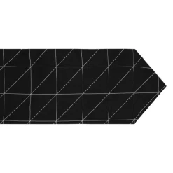 QUVIO Tafelloper - 200 x 30 cm - Grafische print - Katoen & Linnen - Zwart