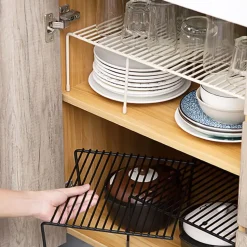 QUVIO Uitschuifbaar keukenkast organizer - Metaal - Zwart