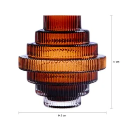 QUVIO Vaas - Glas - Bruin - Maat S