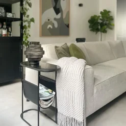 QUVIO Vaas - Glas - Grijs - Maat L