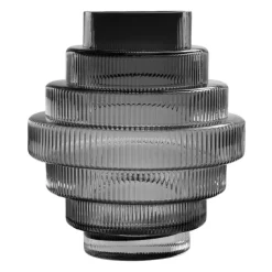 QUVIO Vaas - Glas - Grijs - Maat L