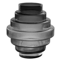 QUVIO Vaas - Glas - Grijs - Maat L