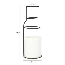 QUVIO Vaas - Keramiek met metalen frame