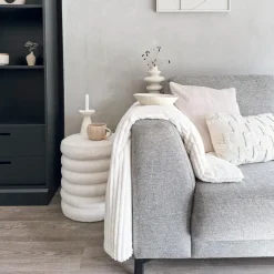 QUVIO Vaas - Keramisch - 21 cm - Beige