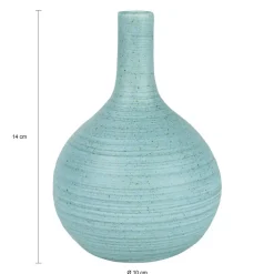 QUVIO Vaas bol met smalle hals - Keramisch - Lichtblauw