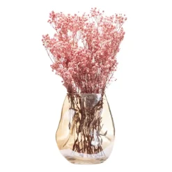 QUVIO Vaas gekreukt - Maat S - Glas - Beige