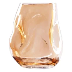 QUVIO Vaas gekreukt - Maat S - Glas - Beige