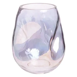 QUVIO Vaas ingedeukt - Maat S - Glas - Parelmoer