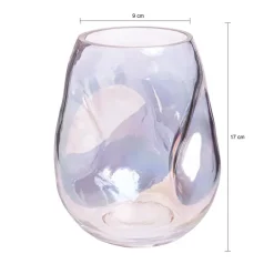 QUVIO Vaas ingedeukt - Maat S - Glas - Parelmoer