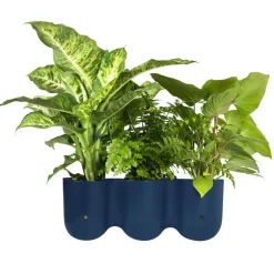 QUVIO Wand bloempot-trio plastic - Donker Blauw - POPPY