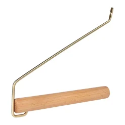 QUVIO Wandhaak met hout en metaal - Goud + lichthout