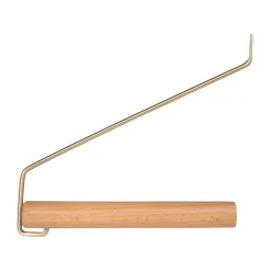 QUVIO Wandhaak met hout en metaal - Goud + lichthout