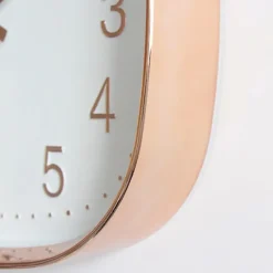 QUVIO Wandklok - 30 cm - Rosegoud en wit