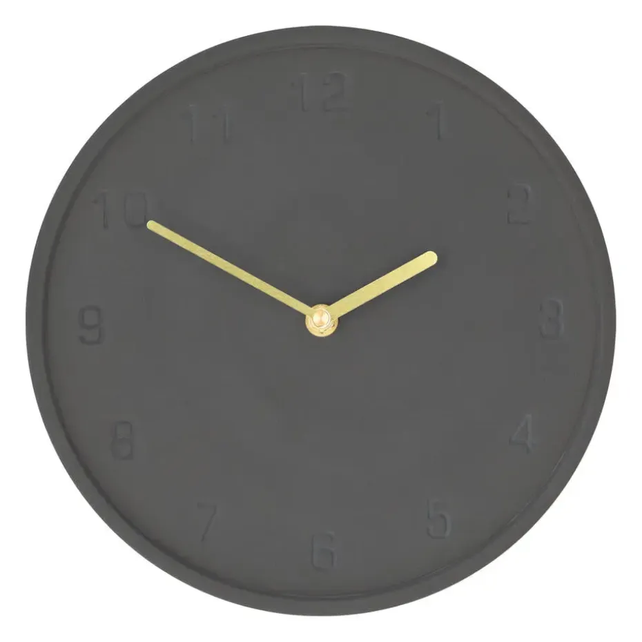 QUVIO Wandklok - 25cm - Beton - Antraciet