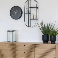 QUVIO Wandrek Mila - 3 Planken - Staal - Glas - Zwart