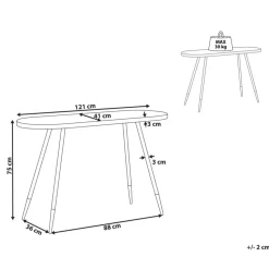 RAMONA - Sidetable - Donkerbruin/Goud - Hout