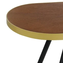 RAMONA - Sidetable - Donkerbruin/Goud - Hout