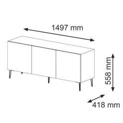 Ravenna B TV-meubel 150 3D gefreesd MDF folie mat