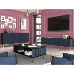 Ravenna F dressoir ladekast 200 3D3S gefreesd MDF folie met frame