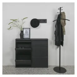 Redin Design Pippen industrieel schoenenkast 6 lade zwart - 15x98x86 cm