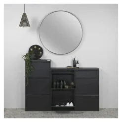 Redin Design Pippen industrieel schoenenkast 6 lade zwart - 15x98x86 cm