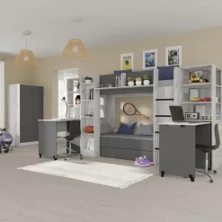 Rek met bureau Samoa-Fuji 165cm craft wit / grafiet