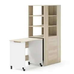 Rek met bureau Samoa-Fuji 165cm sonoma eik / mat wit