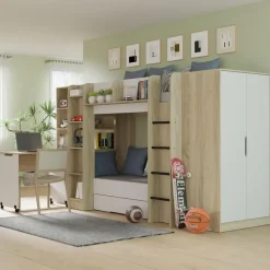 Rek met bureau Samoa-Fuji 165cm sonoma eik / mat wit