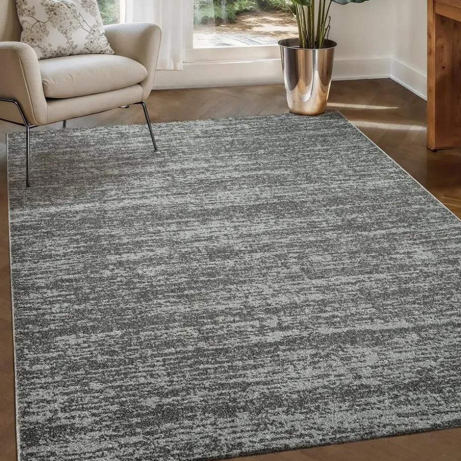 Relax Oslo - Laagpolig Effen Vloerkleed - Grijs - 140x200 CM