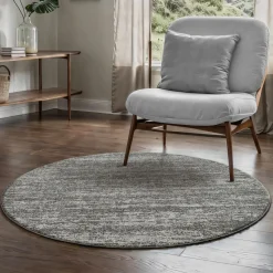 Relax Oslo - Laagpolig Effen Vloerkleed - Grijs - 150 CM ROND