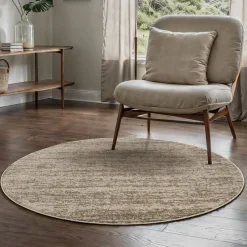 Relax Oslo - Laagpolig Effen Vloerkleed - Beige - 240 CM ROND