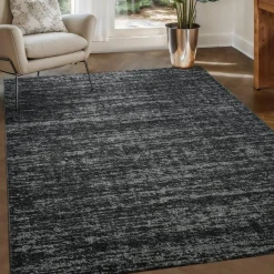 Relax Oslo - Laagpolig Effen Vloerkleed - Zwart - 160x230 CM